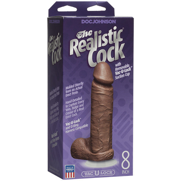 Vibrators, Sex Toy Kits and Sex Toys at Cloud9Adults - The Realistic Cock 8 Inch Dildo Flesh Brown - Buy Sex Toys Online