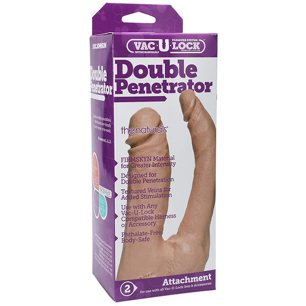 Vibrators, Sex Toy Kits and Sex Toys at Cloud9Adults - VacULock Double Penetrator Natural Dildo Attachment - Buy Sex Toys Online