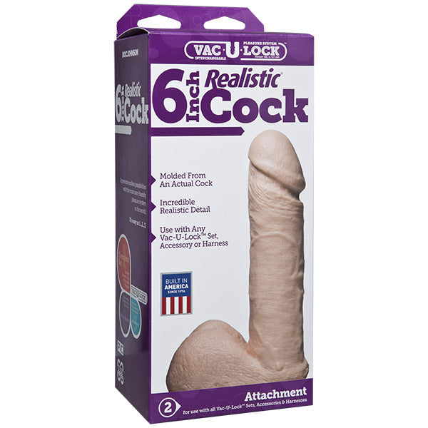 Vibrators, Sex Toy Kits and Sex Toys at Cloud9Adults - VacULock 6 Inch Realistic Dildo Attachment - Buy Sex Toys Online