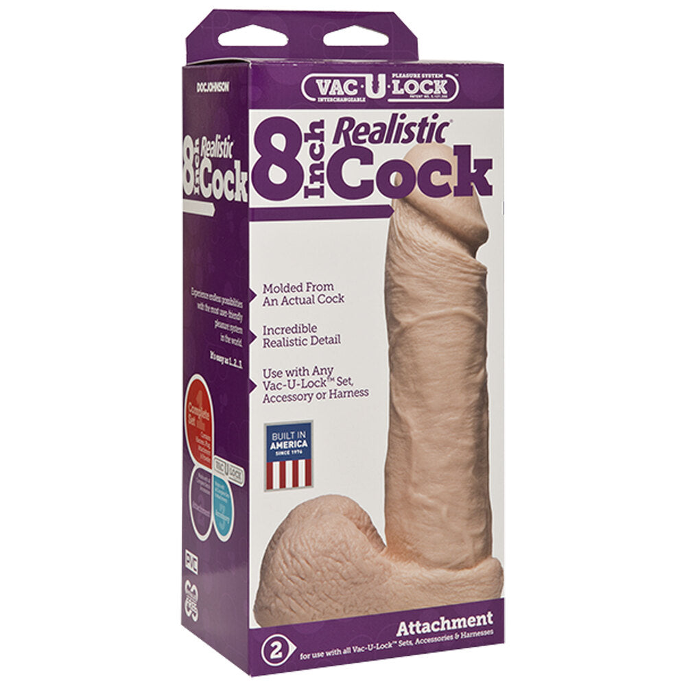 Vibrators, Sex Toy Kits and Sex Toys at Cloud9Adults - VacULock 8 Inch Realistic Cock Attachment Flesh Pink - Buy Sex Toys Online