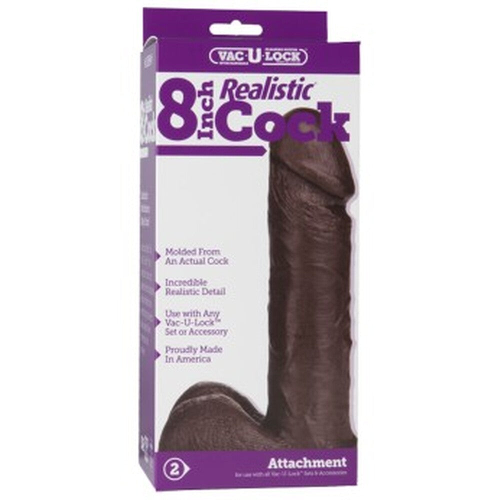 Vibrators, Sex Toy Kits and Sex Toys at Cloud9Adults - VacULock 8 Inch Realistic Dildo Attachment Black - Buy Sex Toys Online