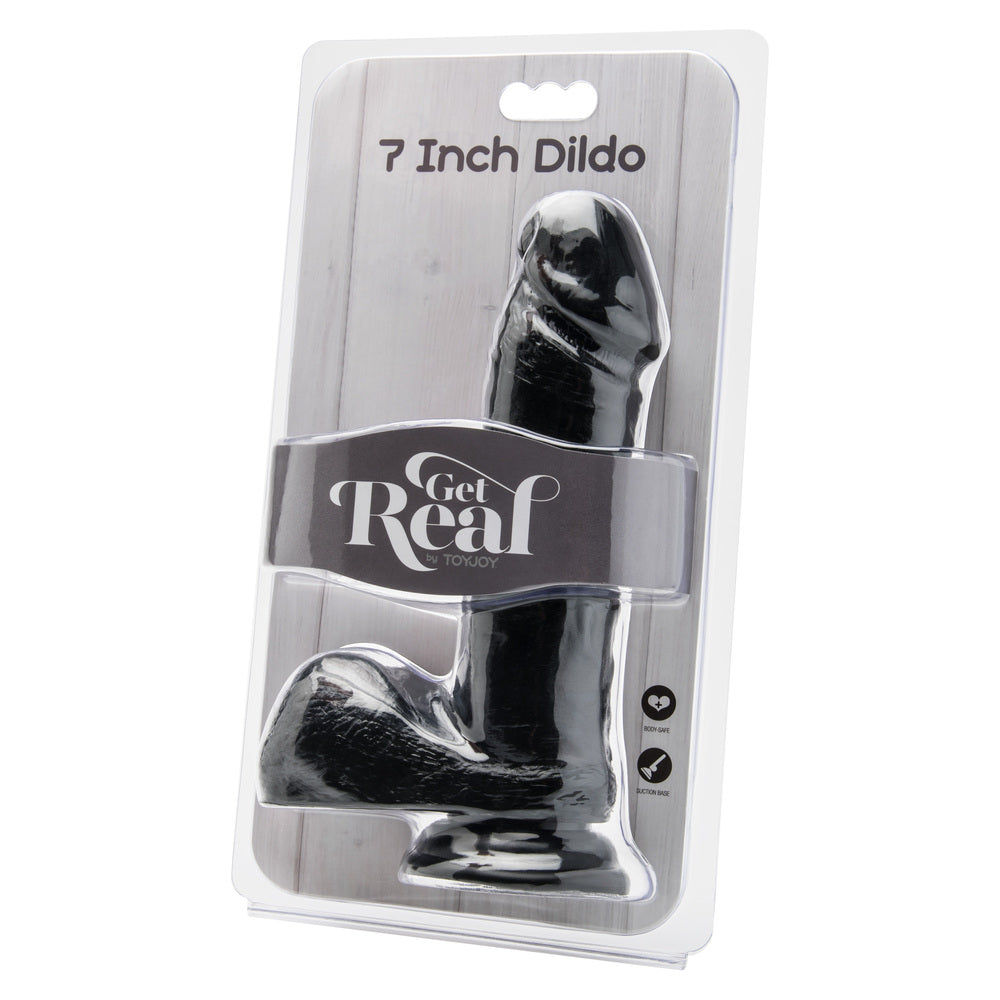 Vibrators, Sex Toy Kits and Sex Toys at Cloud9Adults - ToyJoy Get Real 7 Inch Dong With Balls Black - Buy Sex Toys Online