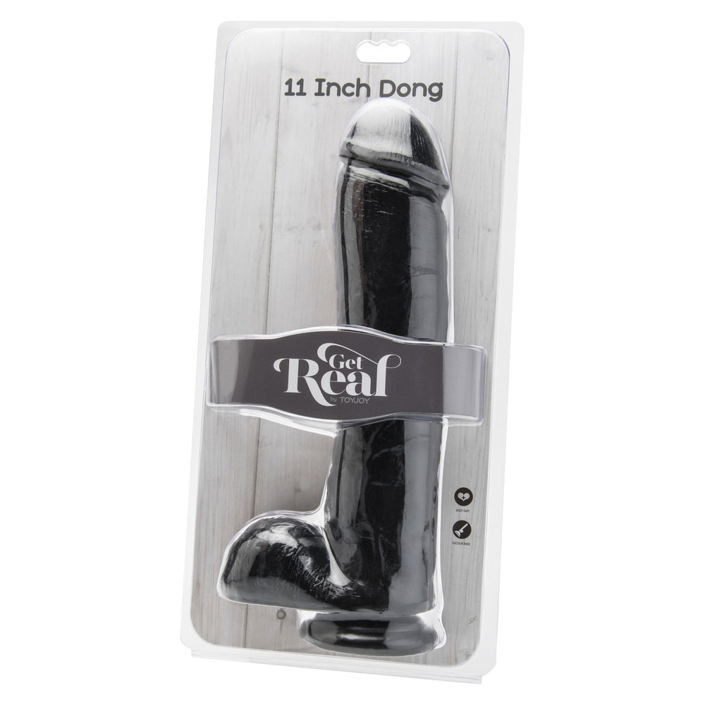 Vibrators, Sex Toy Kits and Sex Toys at Cloud9Adults - ToyJoy Get Real 11 Inch Dong With Balls Black - Buy Sex Toys Online