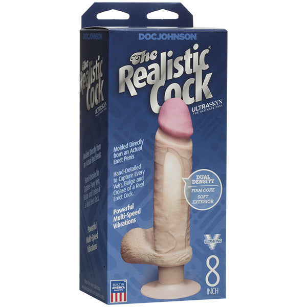 Vibrators, Sex Toy Kits and Sex Toys at Cloud9Adults - The Realistic Cock 8 Inch Vibrating Dildo Flesh Pink - Buy Sex Toys Online