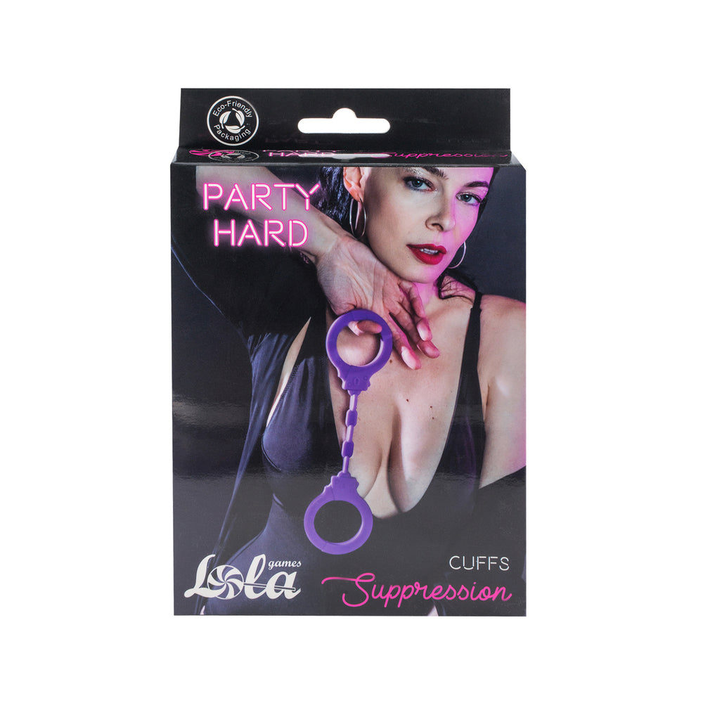 Vibrators, Sex Toy Kits and Sex Toys at Cloud9Adults - Lola Party Hard Suppression Silicone Handcuffs Purple - Buy Sex Toys Online