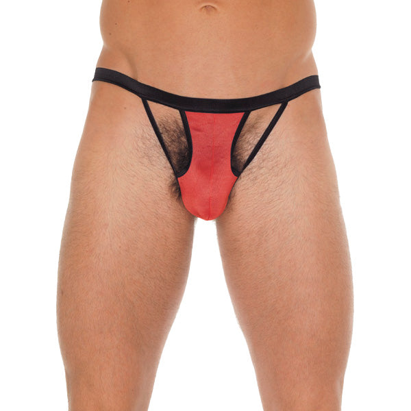 Vibrators, Sex Toy Kits and Sex Toys at Cloud9Adults - Mens Black GString With Red Pouch - Buy Sex Toys Online