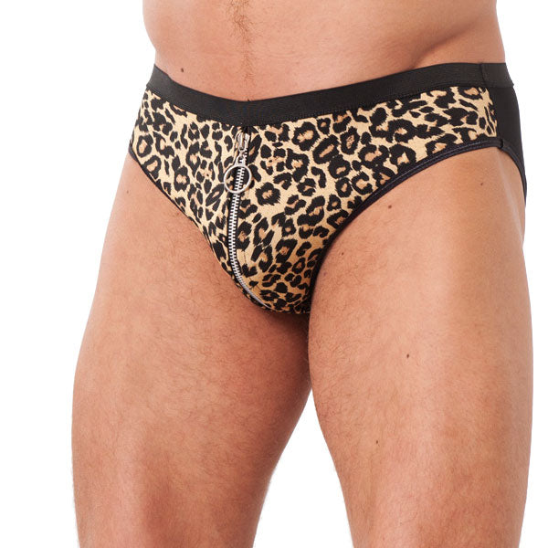 Vibrators, Sex Toy Kits and Sex Toys at Cloud9Adults - Mens Animal Print Briefs With Zipper - Buy Sex Toys Online