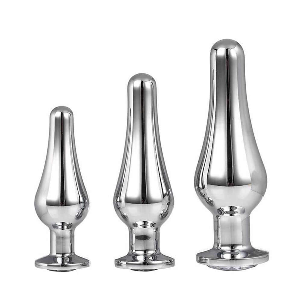 Vibrators, Sex Toy Kits and Sex Toys at Cloud9Adults - Gleaming Butt Plug Set Silver - Buy Sex Toys Online