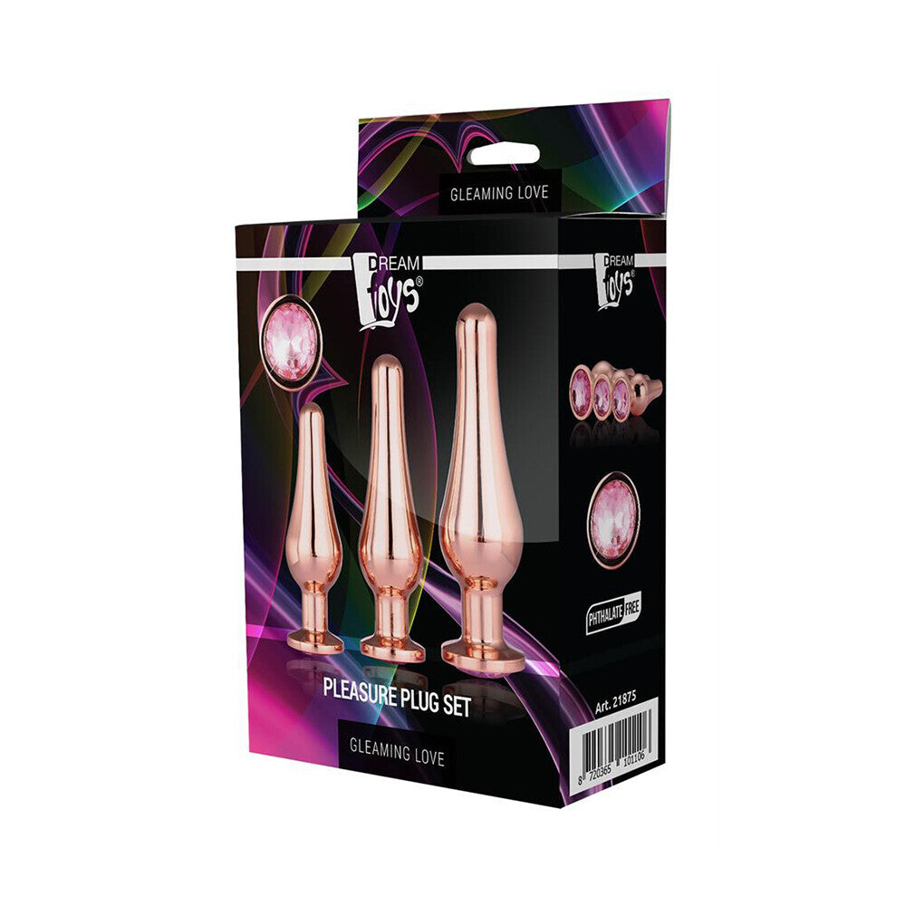 Vibrators, Sex Toy Kits and Sex Toys at Cloud9Adults - Gleaming Butt Plug Set Rose Gold - Buy Sex Toys Online