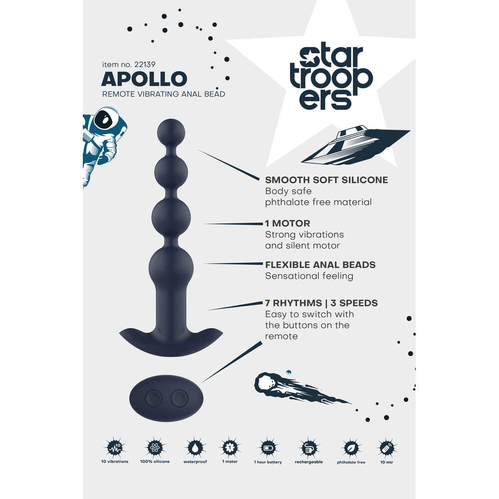 Vibrators, Sex Toy Kits and Sex Toys at Cloud9Adults - Startroopers Apollo Remote Vibrating Anal Beads - Buy Sex Toys Online