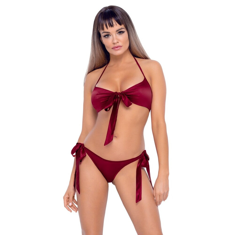 Vibrators, Sex Toy Kits and Sex Toys at Cloud9Adults - Cottelli Tie Up Bra And Briefs Set Red - Buy Sex Toys Online