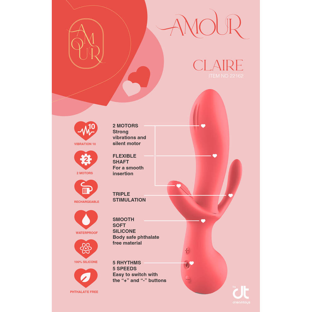 Vibrators, Sex Toy Kits and Sex Toys at Cloud9Adults - Amour Triple Pleasure Vibe Claire - Buy Sex Toys Online