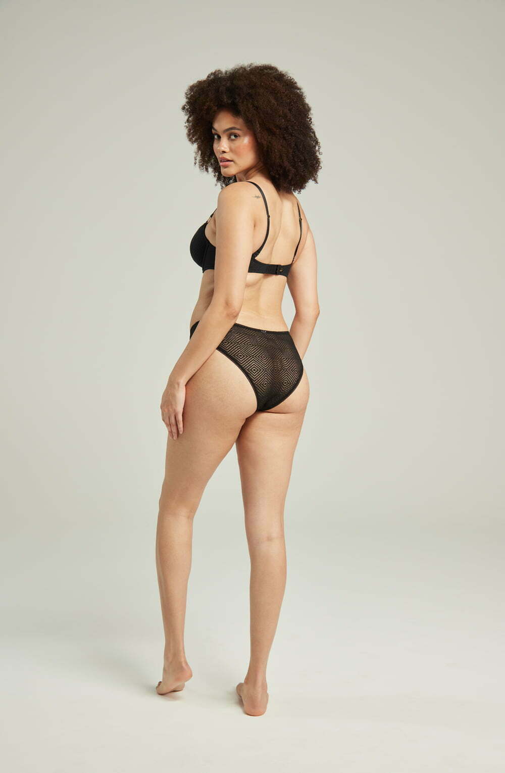 Vibrators, Sex Toy Kits and Sex Toys at Cloud9Adults - The Sheer Deco High Leg Brief Black - Buy Sex Toys Online