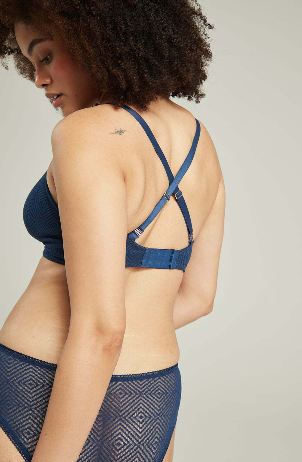 Vibrators, Sex Toy Kits and Sex Toys at Cloud9Adults - The Sheer Deco Easy Does It Bralette Navy Up to G Cup - Buy Sex Toys Online