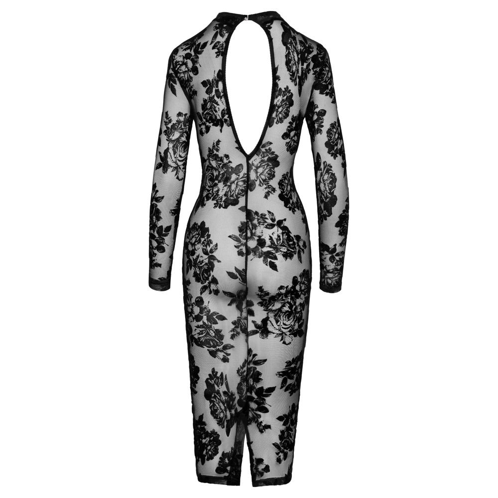 Vibrators, Sex Toy Kits and Sex Toys at Cloud9Adults - Noir Tight Fitting Floral Transparent Dress - Buy Sex Toys Online