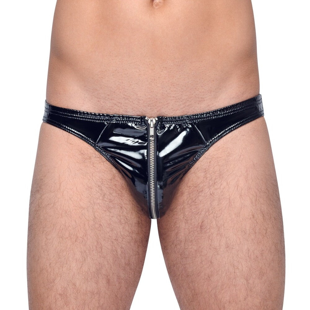 Vibrators, Sex Toy Kits and Sex Toys at Cloud9Adults - Black Level Vinyl Briefs With Zip Black - Buy Sex Toys Online