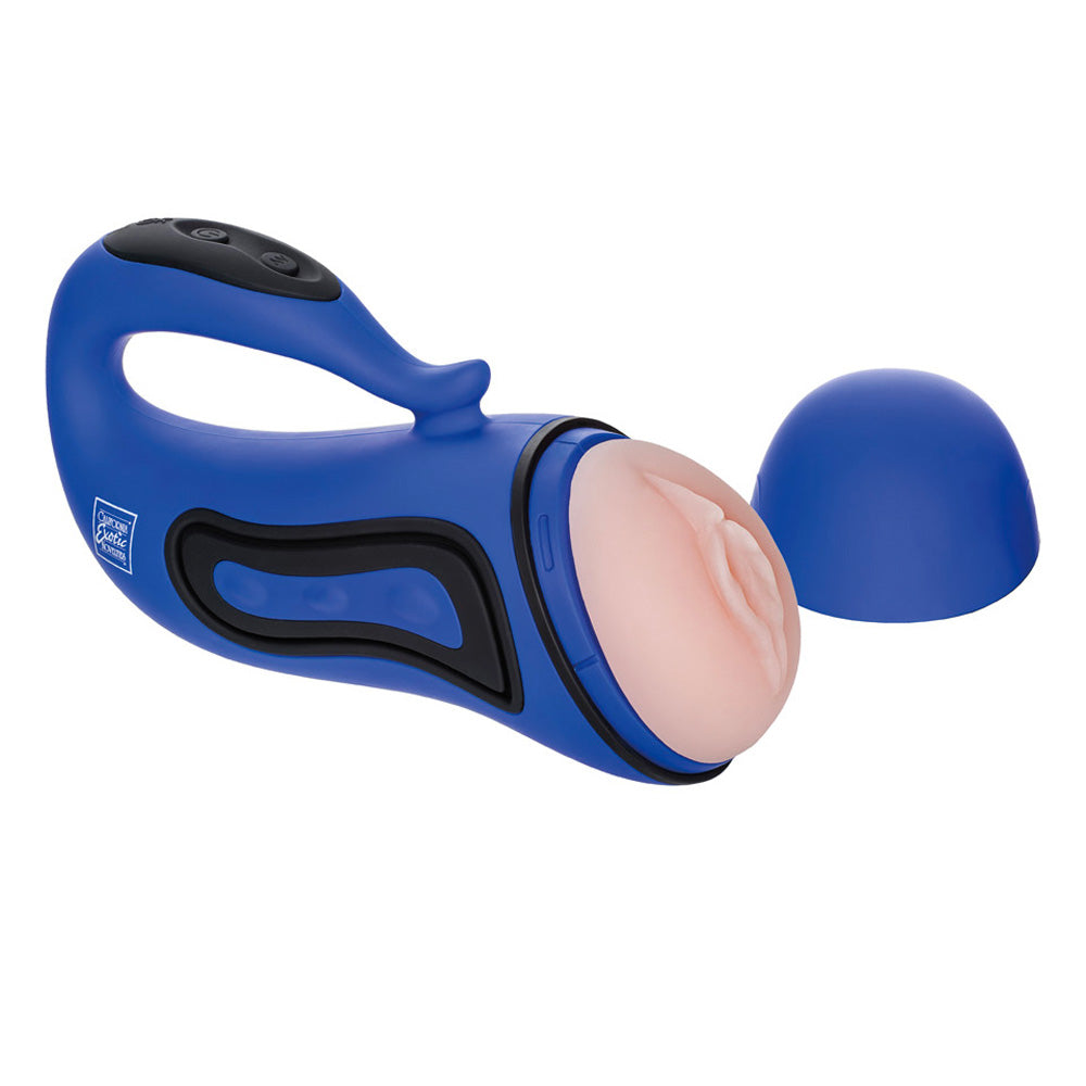 Vibrators, Sex Toy Kits and Sex Toys at Cloud9Adults - Apollo Alpha Stroker 2 Rechargeable Blue Masturbator - Buy Sex Toys Online