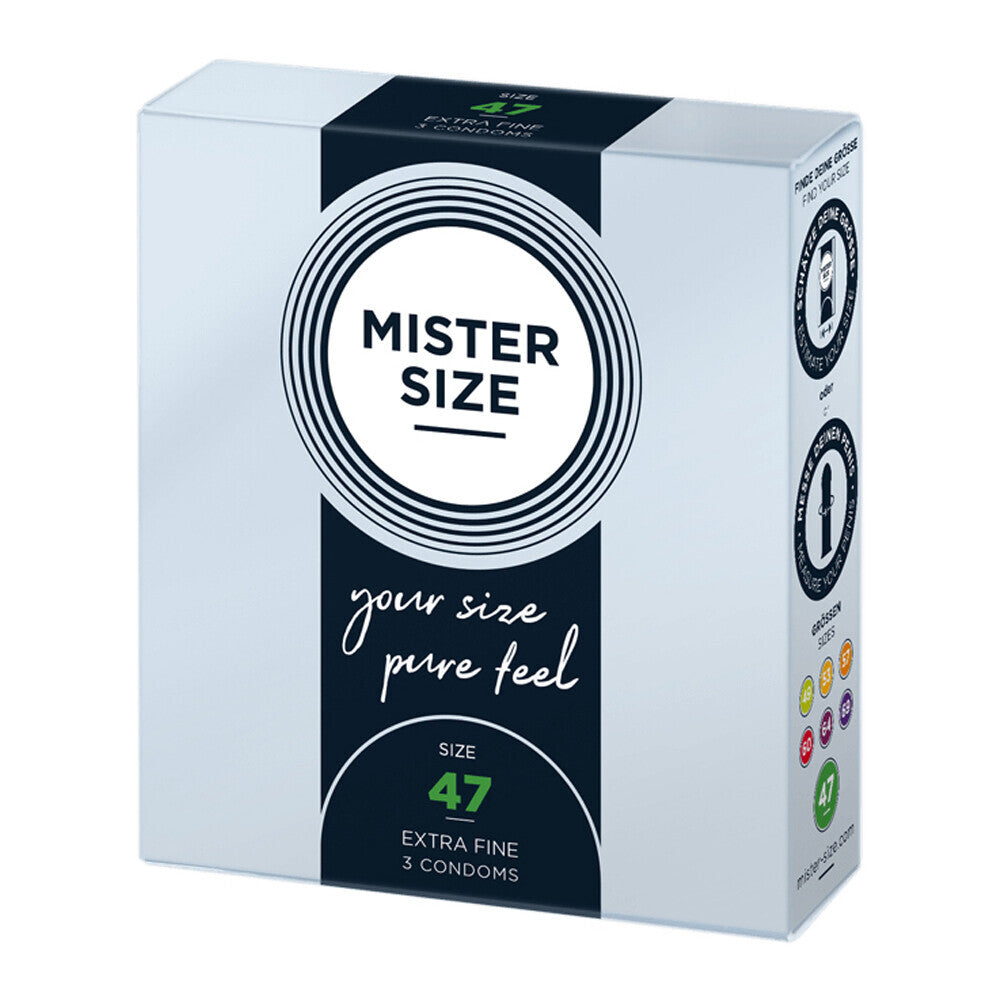 Vibrators, Sex Toy Kits and Sex Toys at Cloud9Adults - Mister Size 47mm Your Size Pure Feel Condoms 3 Pack - Buy Sex Toys Online