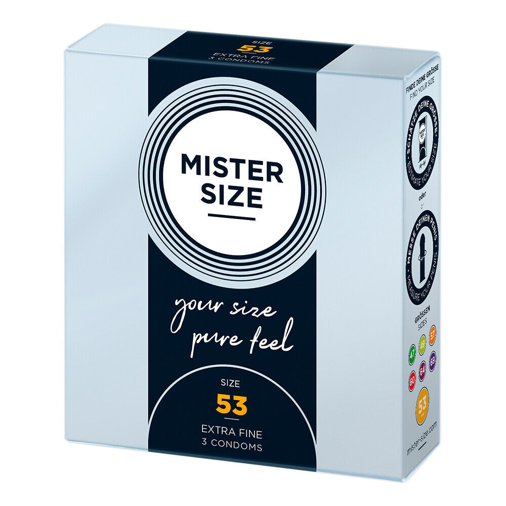 Vibrators, Sex Toy Kits and Sex Toys at Cloud9Adults - Mister Size 53mm Your Size Pure Feel Condoms 3 Pack - Buy Sex Toys Online