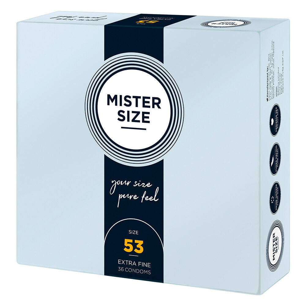 Vibrators, Sex Toy Kits and Sex Toys at Cloud9Adults - Mister Size 53mm Your Size Pure Feel Condoms 36 Pack - Buy Sex Toys Online