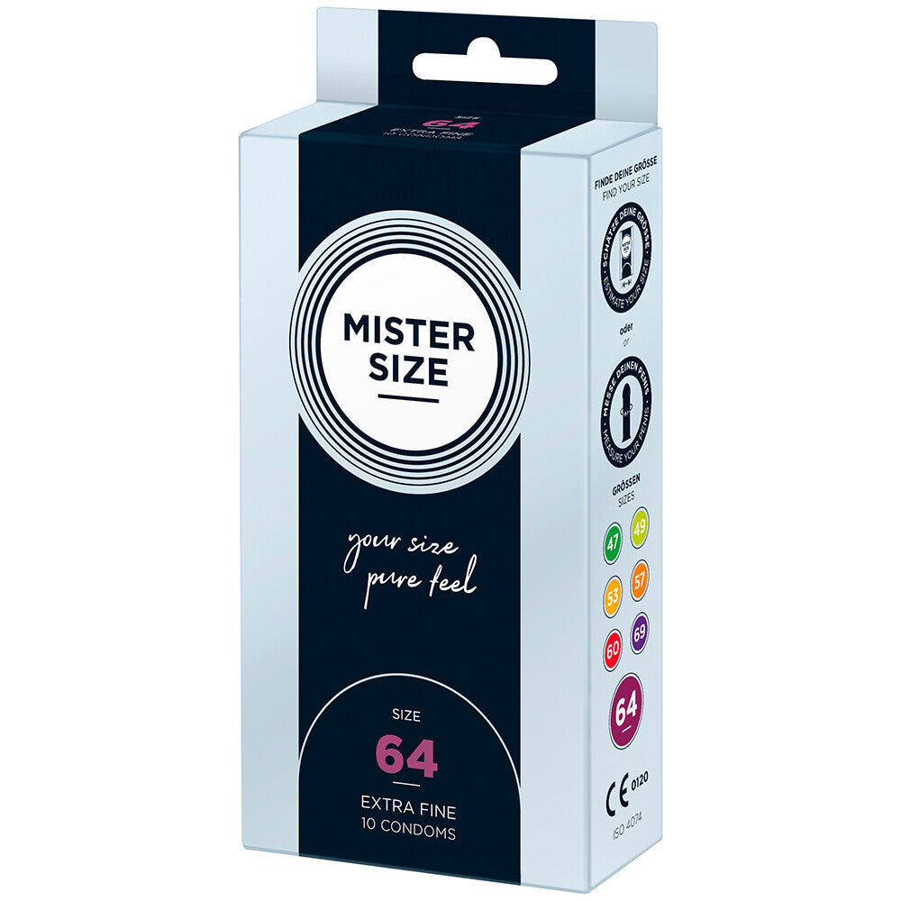 Vibrators, Sex Toy Kits and Sex Toys at Cloud9Adults - Mister Size 64mm Your Size Pure Feel Condoms 10 Pack - Buy Sex Toys Online