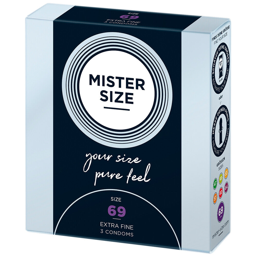 Vibrators, Sex Toy Kits and Sex Toys at Cloud9Adults - Mister Size 69mm Your Size Pure Feel Condoms 3 Pack - Buy Sex Toys Online