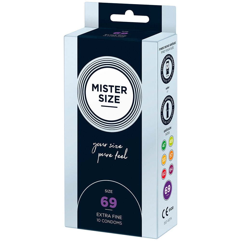 Vibrators, Sex Toy Kits and Sex Toys at Cloud9Adults - Mister Size 69mm Your Size Pure Feel Condoms 10 Pack - Buy Sex Toys Online