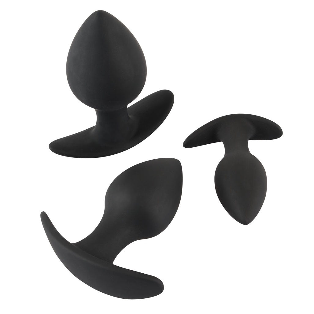 Vibrators, Sex Toy Kits and Sex Toys at Cloud9Adults - Black Velvet Silicone Three Piece Anal Training Set - Buy Sex Toys Online