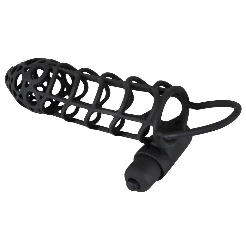 Vibrators, Sex Toy Kits and Sex Toys at Cloud9Adults - Black Velvet Soft Touch Penis Cage Sleeve And Vibe - Buy Sex Toys Online