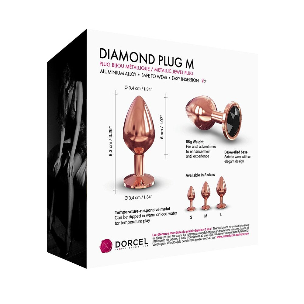 Vibrators, Sex Toy Kits and Sex Toys at Cloud9Adults - Dorcel Diamond Butt Plug Rose Gold Medium - Buy Sex Toys Online