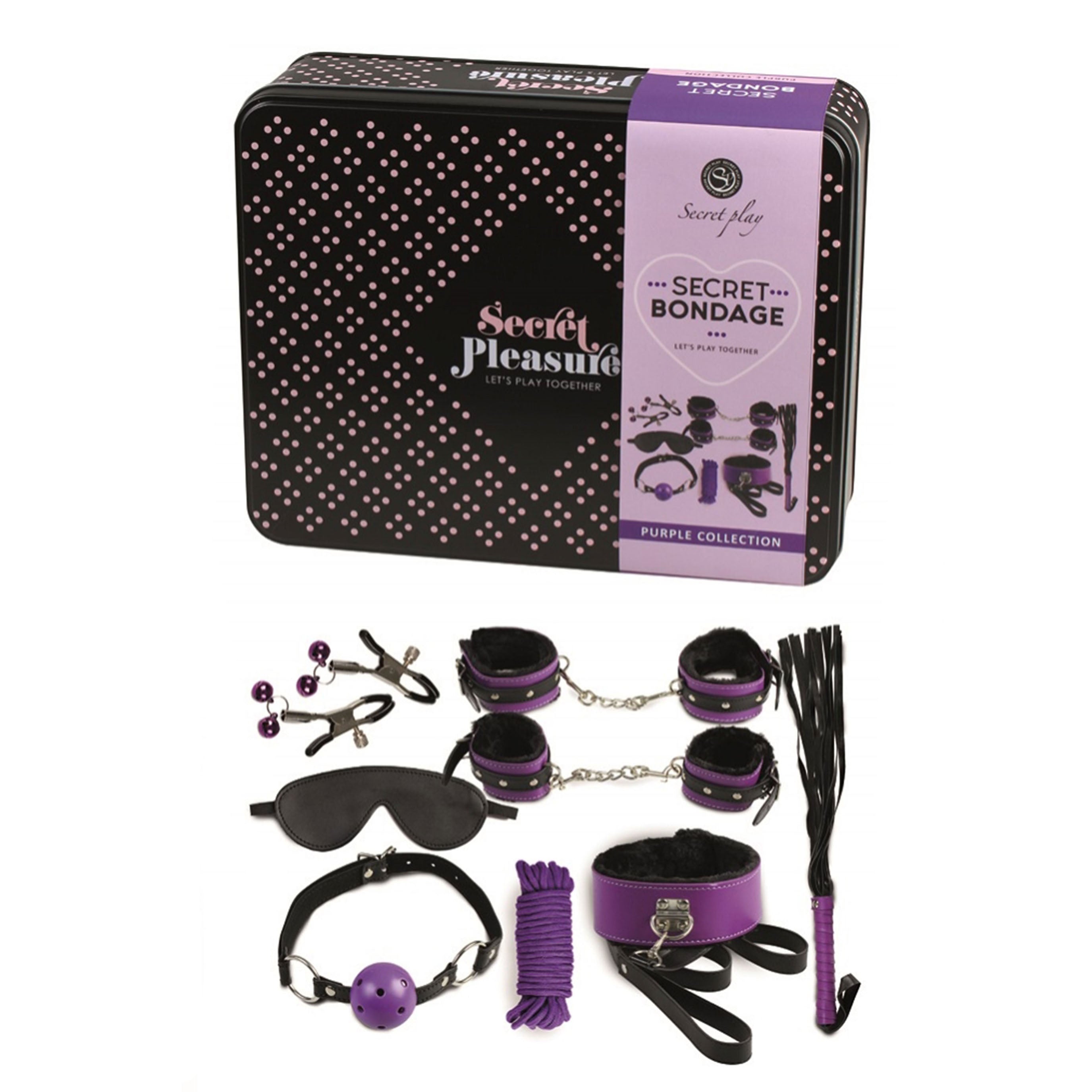 Vibrators, Sex Toy Kits and Sex Toys at Cloud9Adults - Secret Bondage Kit Black And Purple Collection - Buy Sex Toys Online