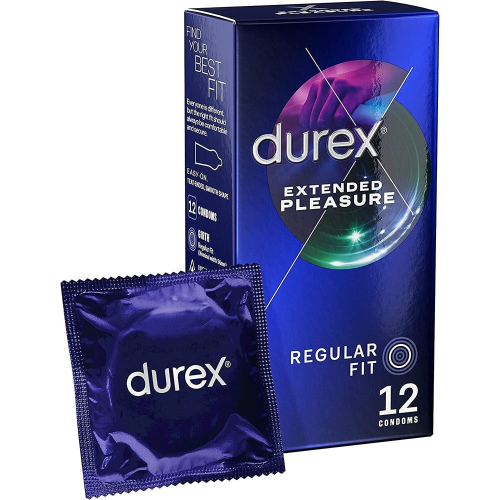 Vibrators, Sex Toy Kits and Sex Toys at Cloud9Adults - Durex Extended Pleasure Regular Fit Condoms 12 Pack - Buy Sex Toys Online