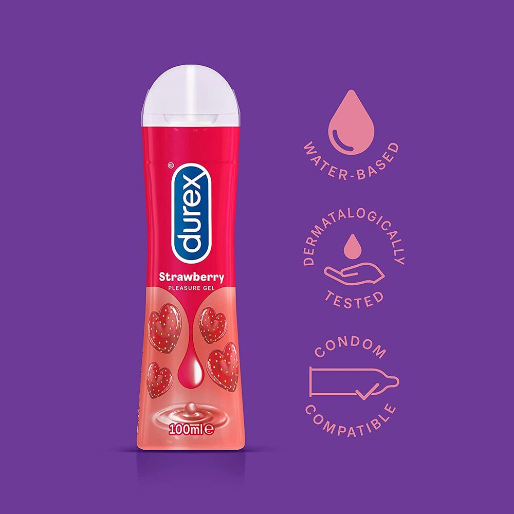 Vibrators, Sex Toy Kits and Sex Toys at Cloud9Adults - Durex Strawberry Gel Lubricant 100ml - Buy Sex Toys Online