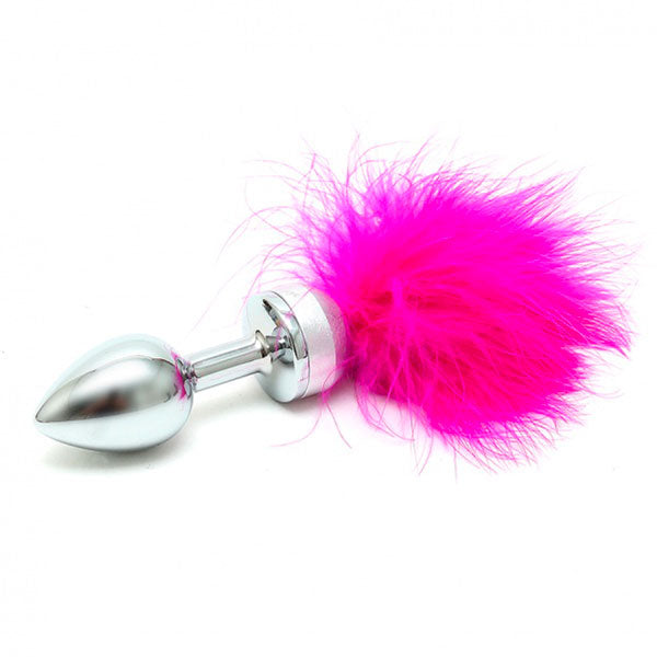 Vibrators, Sex Toy Kits and Sex Toys at Cloud9Adults - Small Butt Plug With Pink Feathers - Buy Sex Toys Online