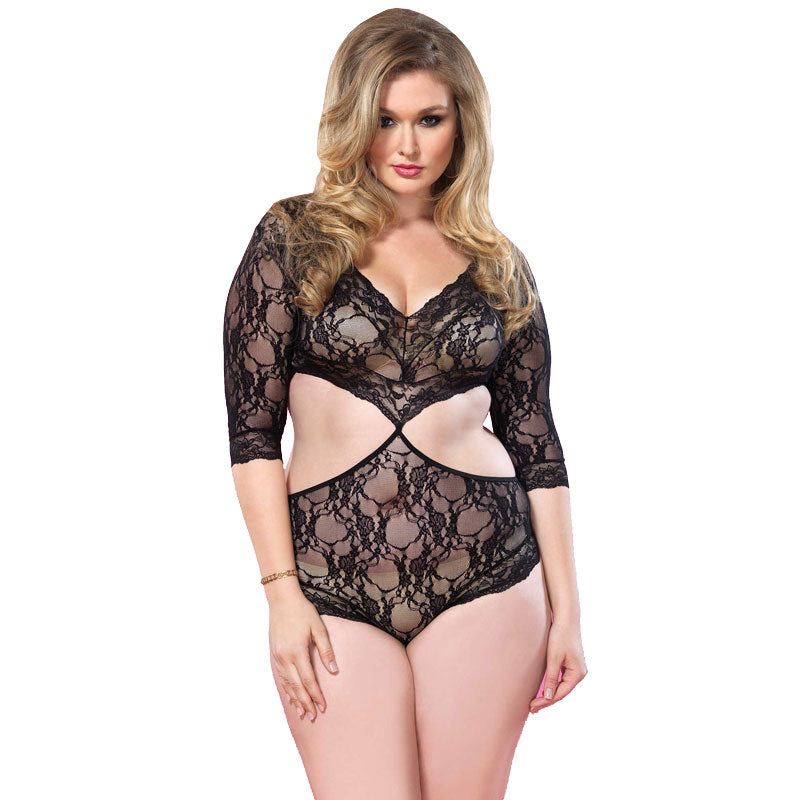 Vibrators, Sex Toy Kits and Sex Toys at Cloud9Adults - Leg Avenue Cut Out Floral Lace Teddy UK 16 to 18 - Buy Sex Toys Online