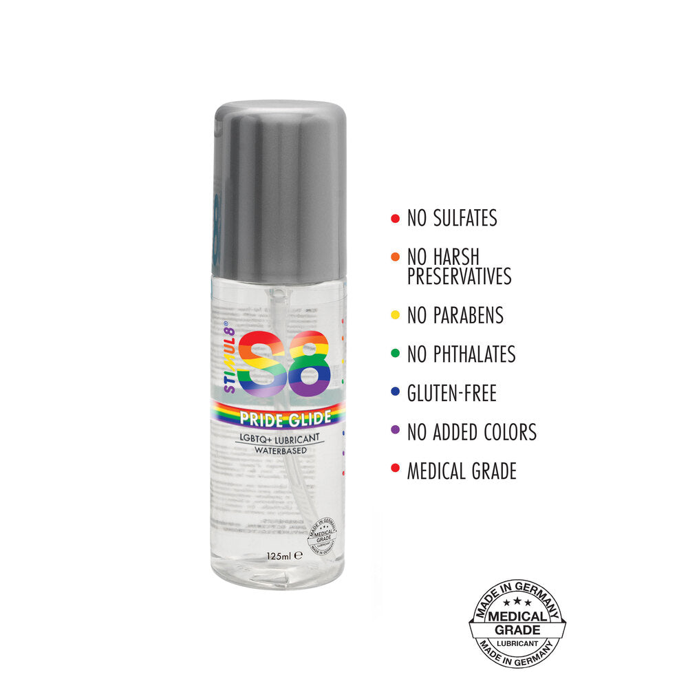 Vibrators, Sex Toy Kits and Sex Toys at Cloud9Adults - S8 Pride Glide Water Based Lubricant 125ml - Buy Sex Toys Online