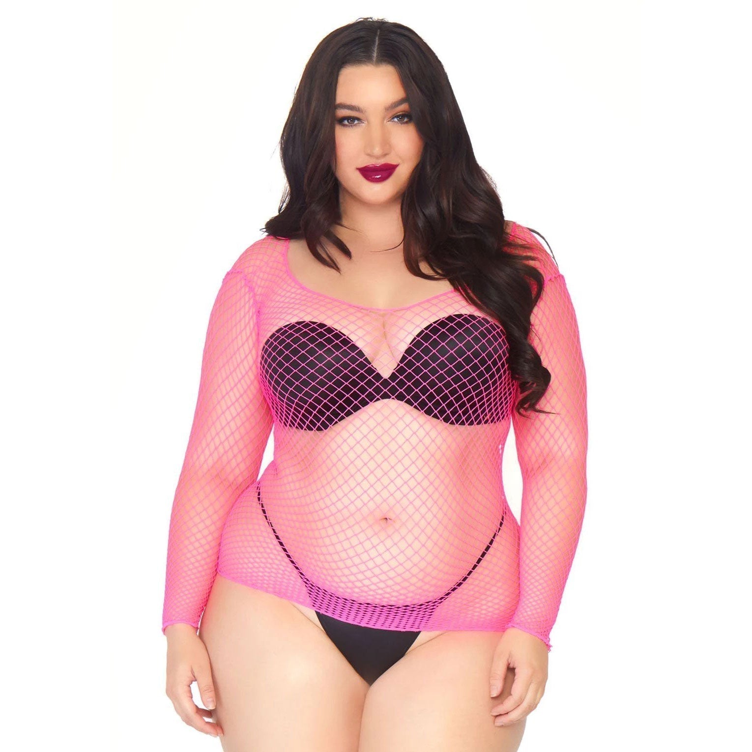 Vibrators, Sex Toy Kits and Sex Toys at Cloud9Adults - Leg Avenue Net Long Sleeved Shirt Plus Size UK 18 to 22 - Buy Sex Toys Online