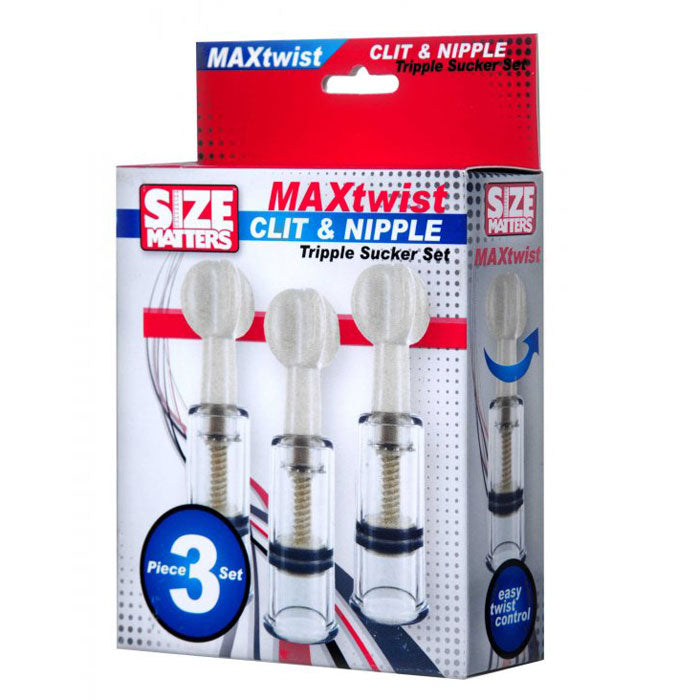 Vibrators, Sex Toy Kits and Sex Toys at Cloud9Adults - Max Twist Clit and Nipple Triple Sucker Set - Buy Sex Toys Online