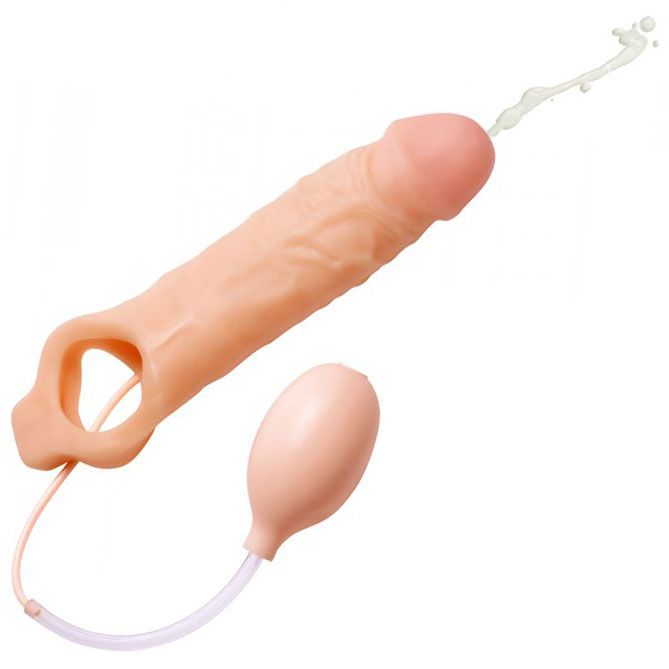 Vibrators, Sex Toy Kits and Sex Toys at Cloud9Adults - Size Matters Realistic Ejaculating Penis Sheath - Buy Sex Toys Online