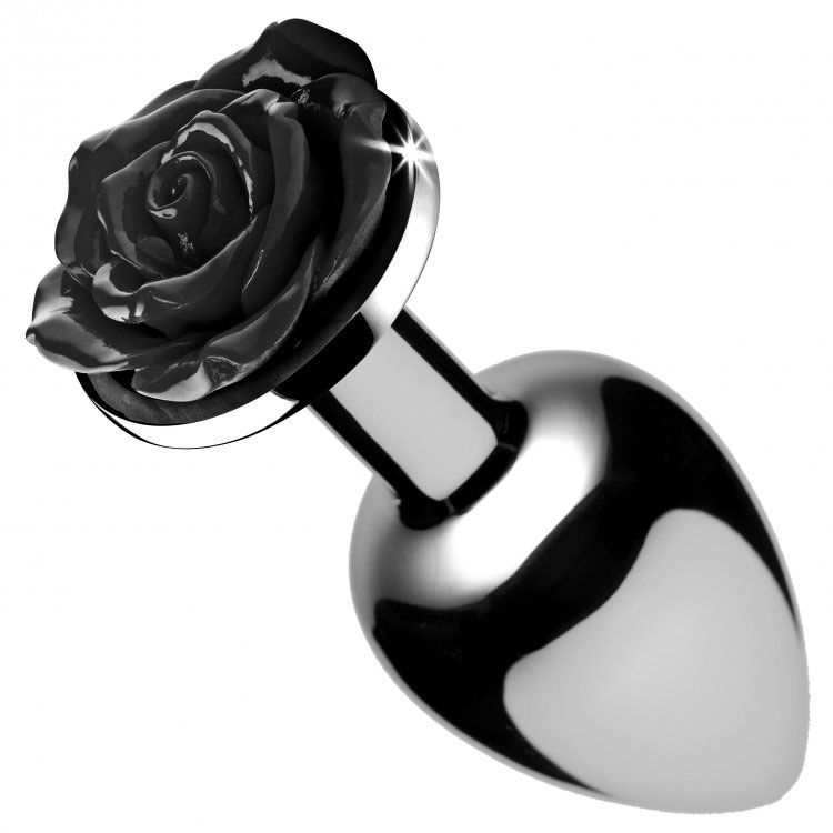 Vibrators, Sex Toy Kits and Sex Toys at Cloud9Adults - Booty Sparks Black Rose Anal Plug Large - Buy Sex Toys Online