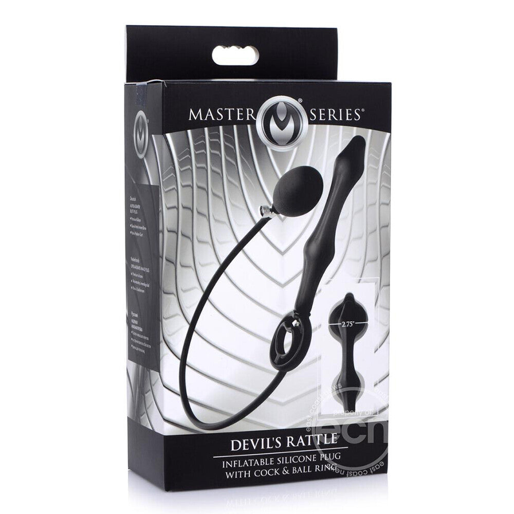 Vibrators, Sex Toy Kits and Sex Toys at Cloud9Adults - Master Series Devils Rattle Inflatable Anal Plug With Cock Ring - Buy Sex Toys Online