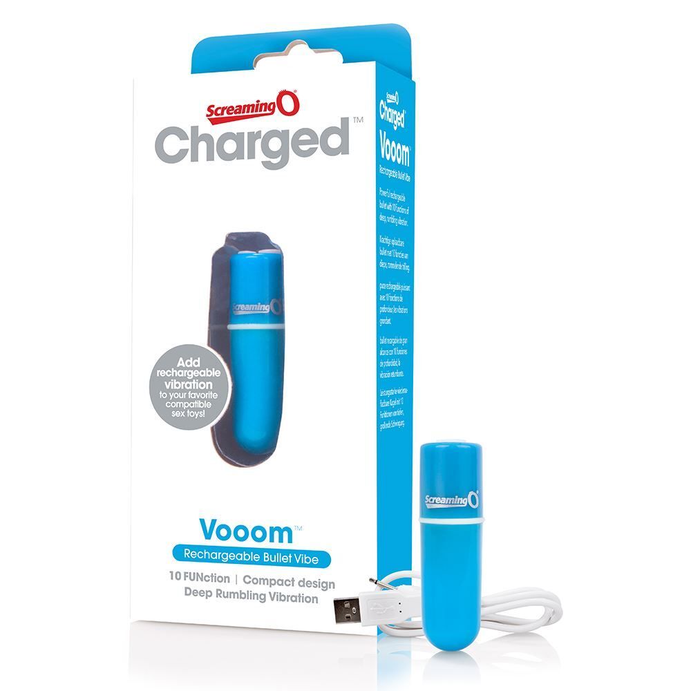 Vibrators, Sex Toy Kits and Sex Toys at Cloud9Adults - Screaming O Charged Vooom Rechargeable Bullet Blue - Buy Sex Toys Online