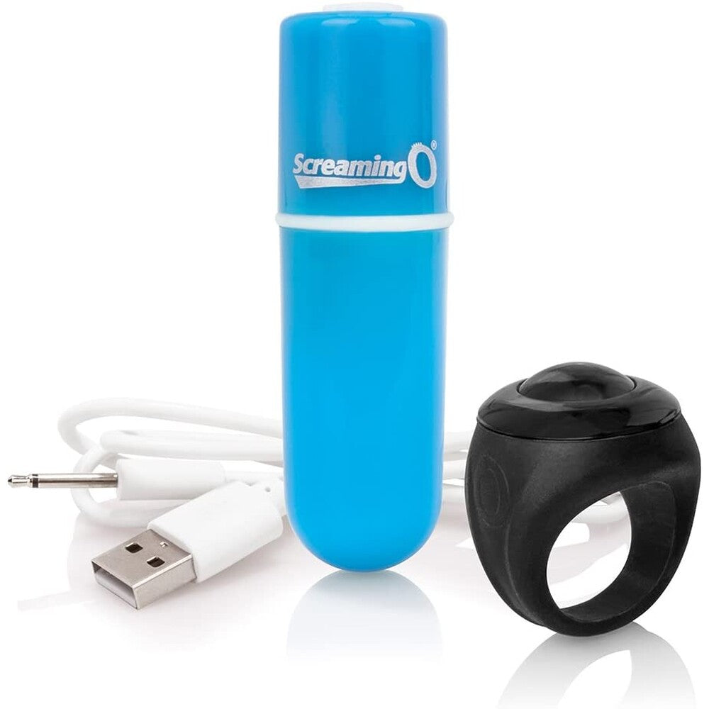 Vibrators, Sex Toy Kits and Sex Toys at Cloud9Adults - Screaming O Charged Vooom Remote Control Bullet Blue - Buy Sex Toys Online