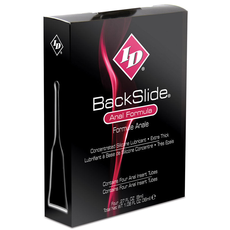 Vibrators, Sex Toy Kits and Sex Toys at Cloud9Adults - ID BackSlide Anal Formula Lubricant Insert Tubes 4 x 8ml - Buy Sex Toys Online