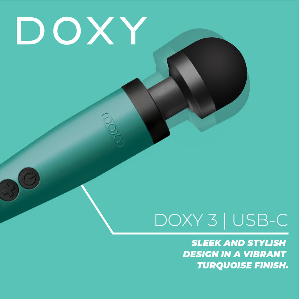 Vibrators, Sex Toy Kits and Sex Toys at Cloud9Adults - Doxy Wand 3 Turquoise USB Powered - Buy Sex Toys Online