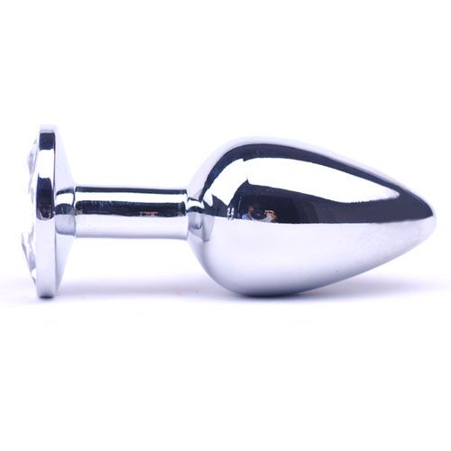 Vibrators, Sex Toy Kits and Sex Toys at Cloud9Adults - Large Metal Anal Plug With Clear Crystal - Buy Sex Toys Online