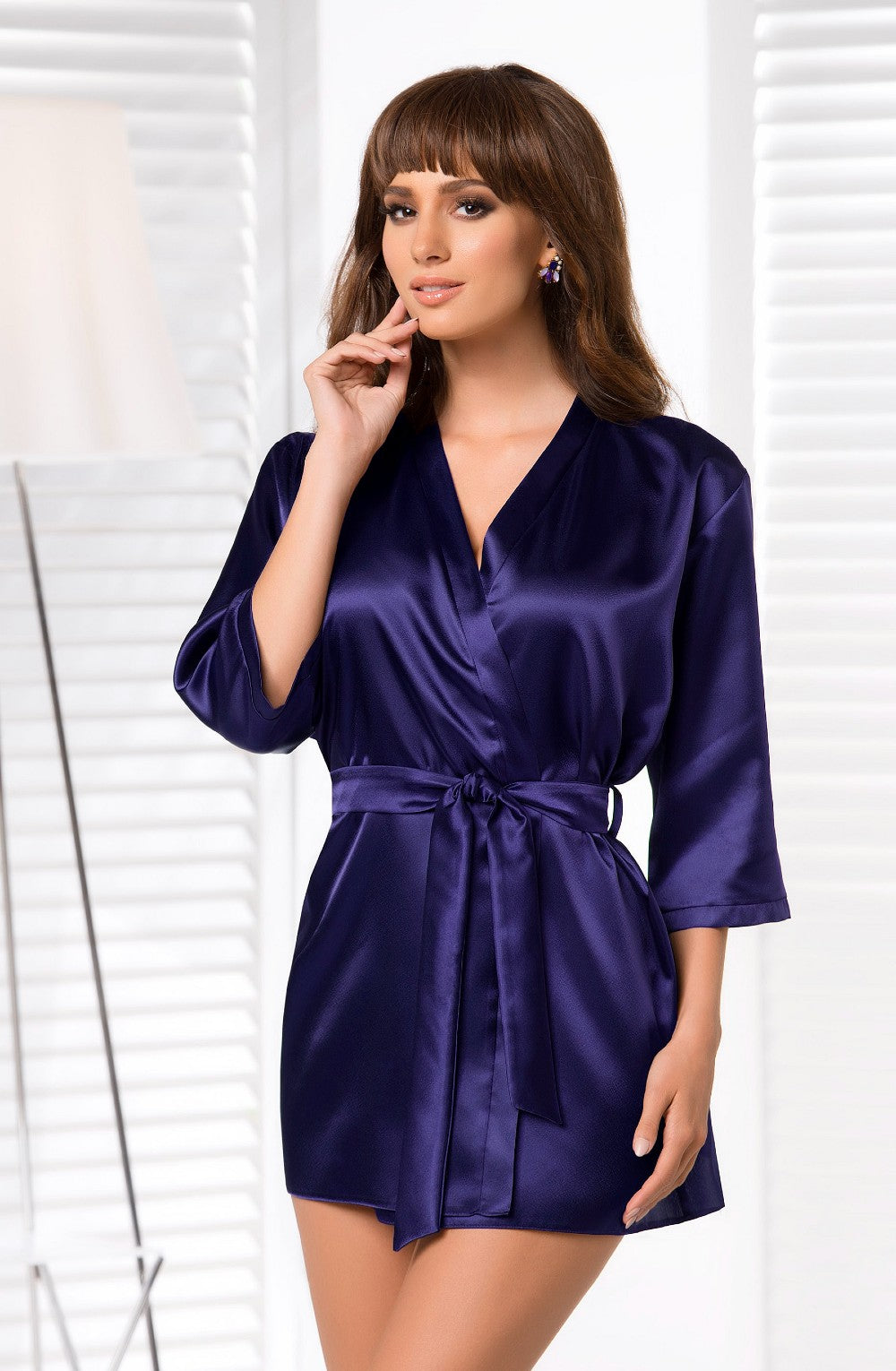 Vibrators, Sex Toy Kits and Sex Toys at Cloud9Adults - Irall Aria Dressing Gown Navy - Buy Sex Toys Online