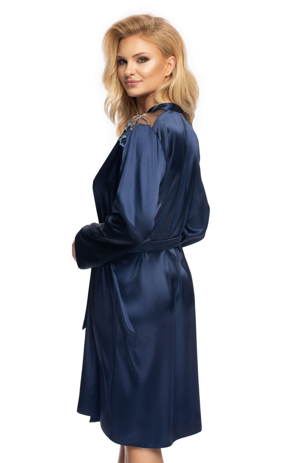 Vibrators, Sex Toy Kits and Sex Toys at Cloud9Adults - Irall Elodie Dressing Gown Navy - Buy Sex Toys Online
