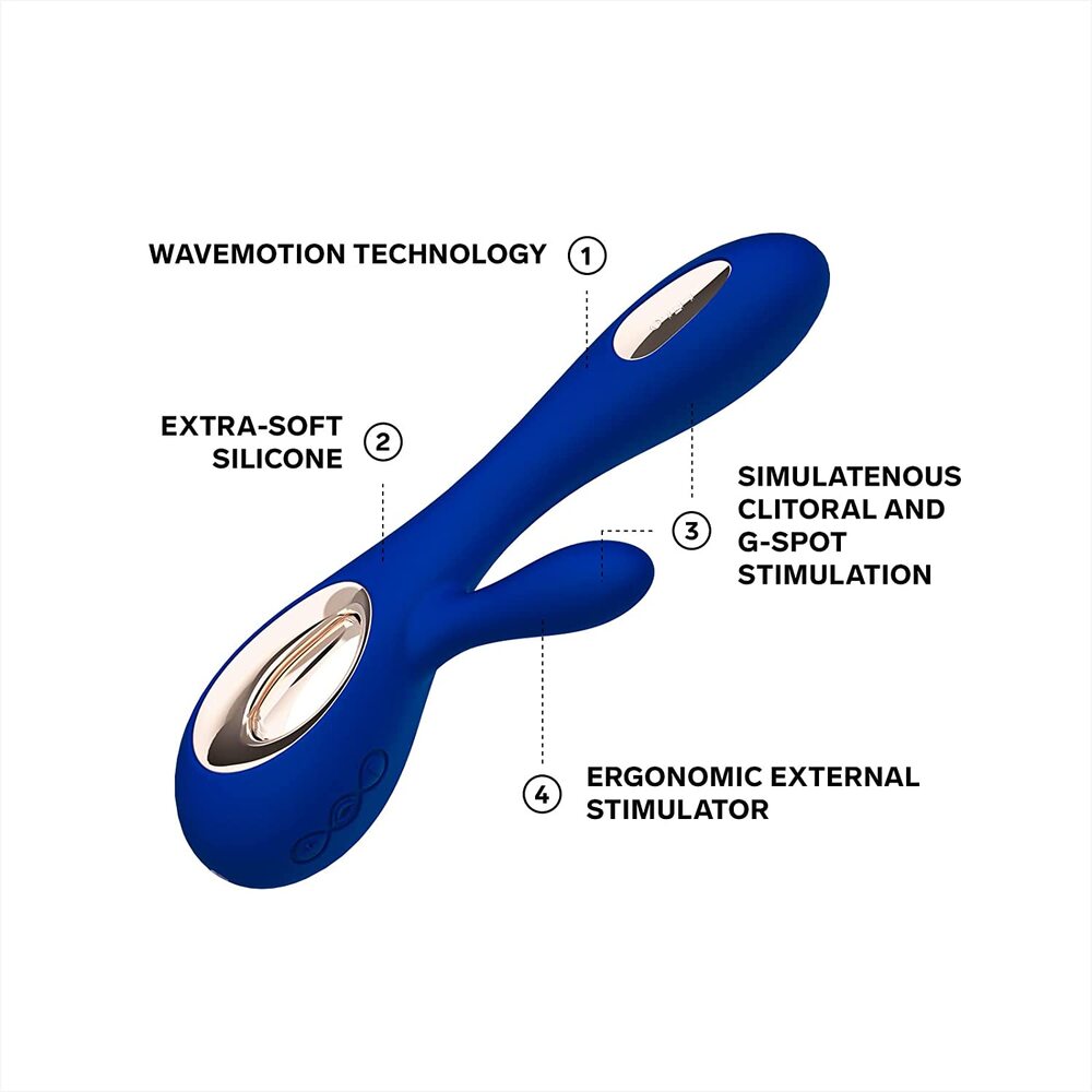 Vibrators, Sex Toy Kits and Sex Toys at Cloud9Adults - Lelo Soraya Wave Midnight Blue Dual Rechargeable Vibrator - Buy Sex Toys Online