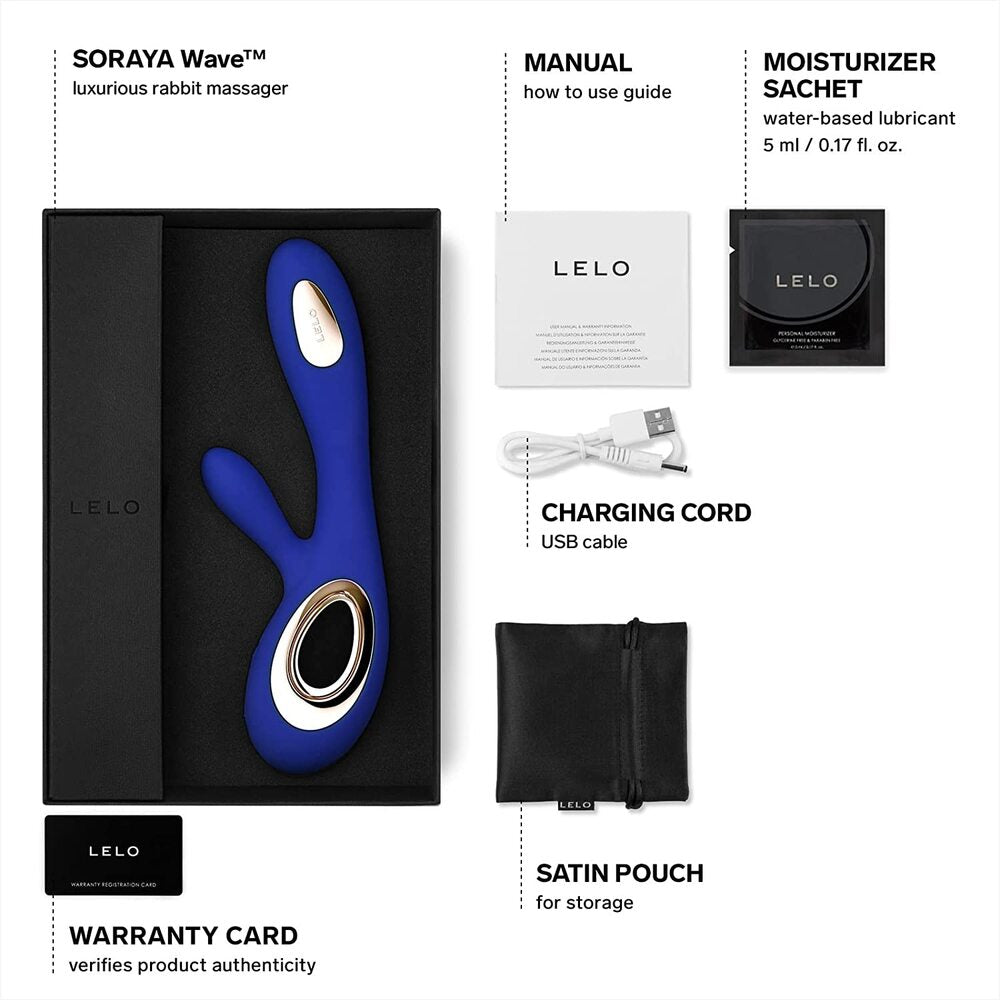 Vibrators, Sex Toy Kits and Sex Toys at Cloud9Adults - Lelo Soraya Wave Midnight Blue Dual Rechargeable Vibrator - Buy Sex Toys Online